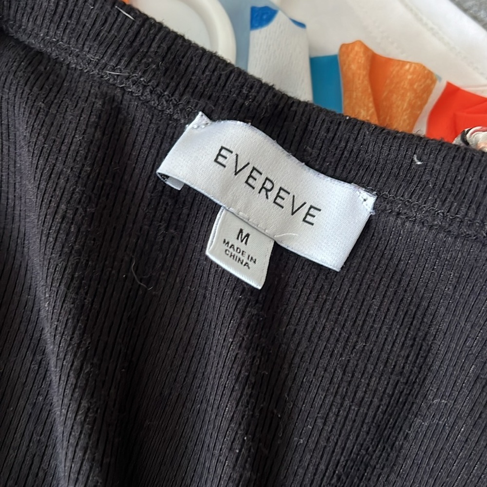 Evereve Black Rayon Spandex layering, long sleeve T-shirt - Picture 5 of 5